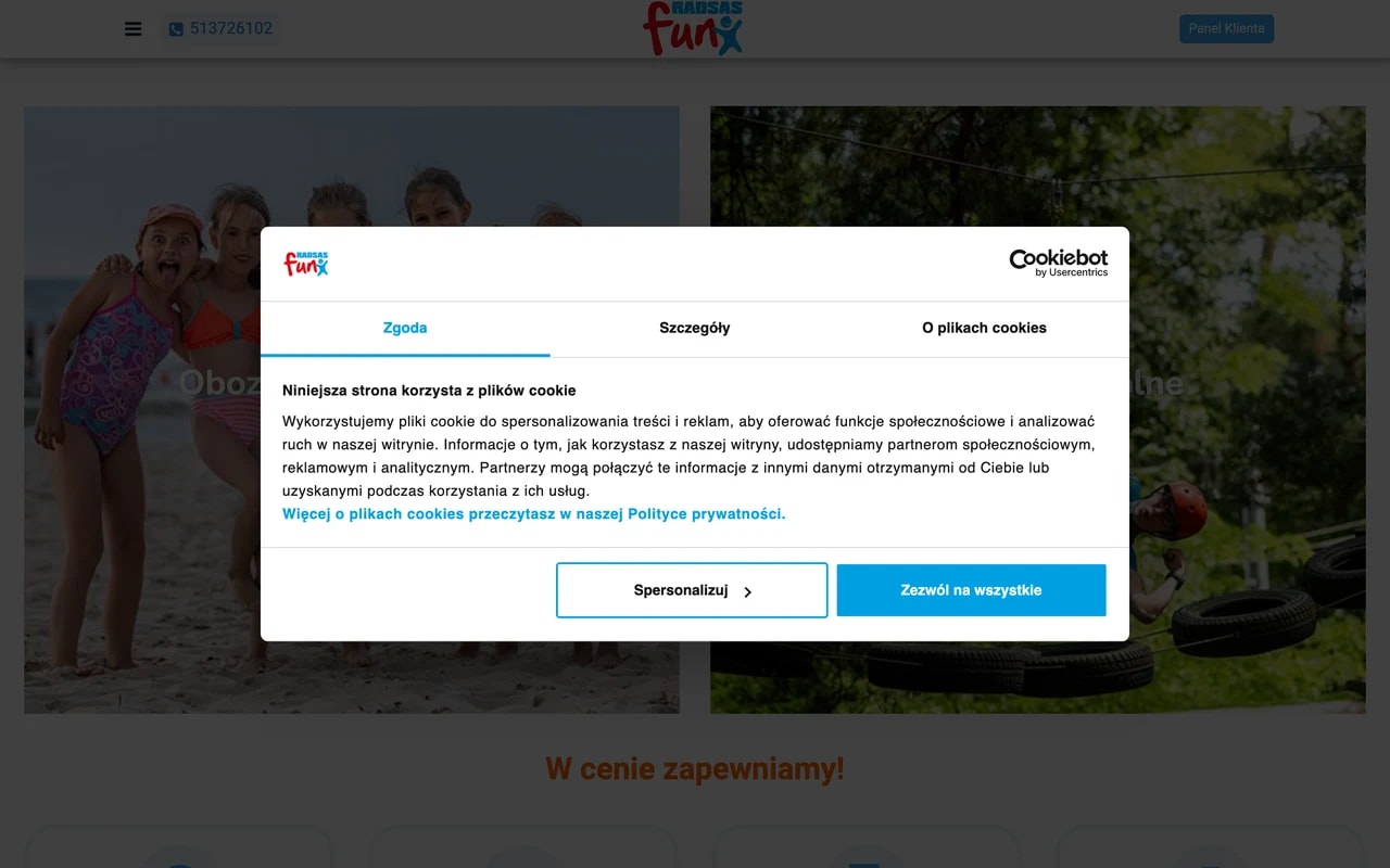 Radsas Fun — Radsas Fun — system rezerwacji obozów i kolonii dla dzieci i młodzieży